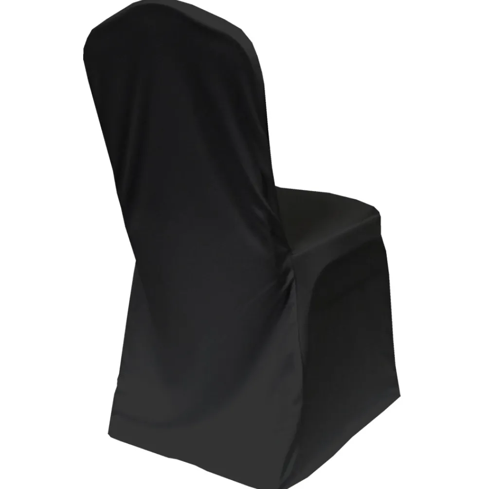 Scuba (Wrinkle-Free) Fitted Banquet Chair Cover in Black