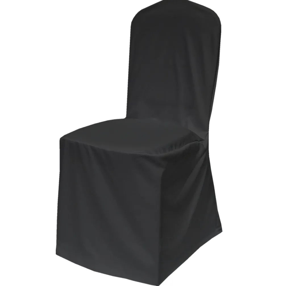 Scuba (Wrinkle-Free) Fitted Banquet Chair Cover in Black