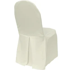 Scuba (Wrinkle-Free) Pleated Banquet Chair Cover in Ivory