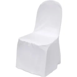 Scuba (Wrinkle-Free) Pleated Banquet Chair Cover in White