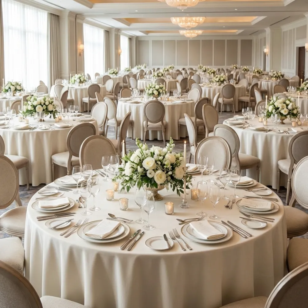 Scuba (Wrinkle-Free) Table Linen in Ivory