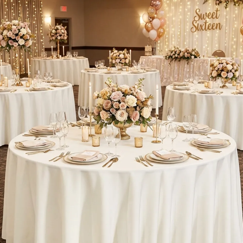 Scuba (Wrinkle-Free) Table Linen in Off White