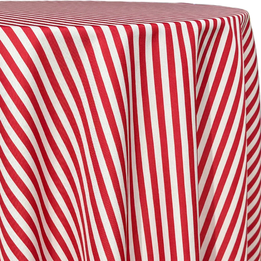 Seersucker (Poly Print) Table Linen in Red