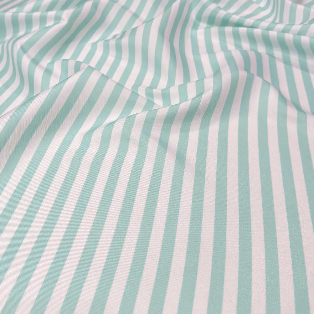 Seersucker (Poly Print) Table Linen in Teal Green