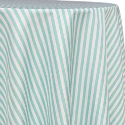 Seersucker (Poly Print) Table Linen in Teal Green