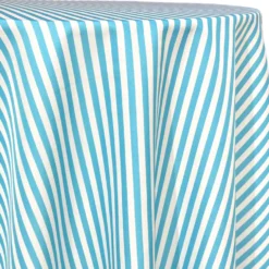 Seersucker (Poly Print) Table Linen in Turquoise