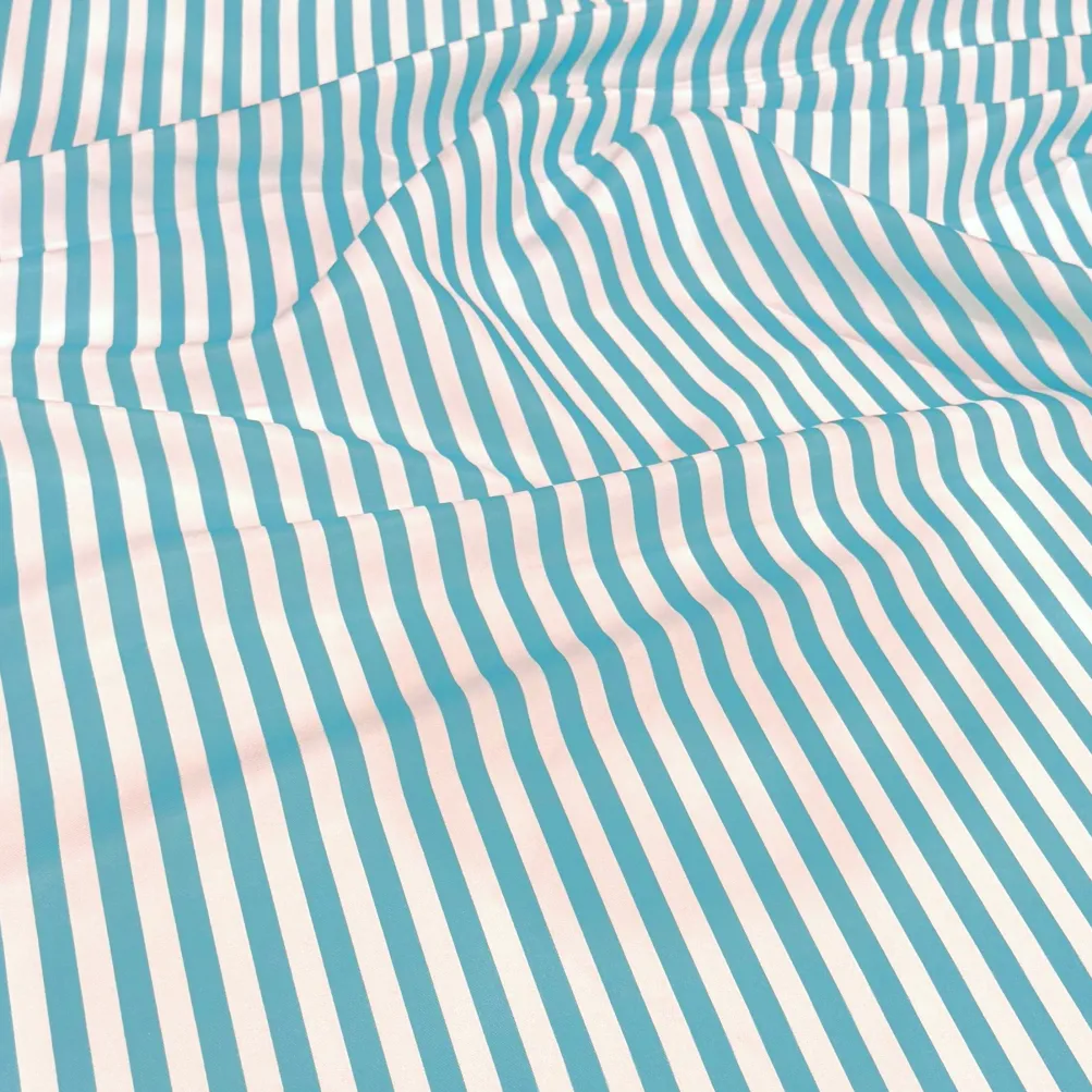 Seersucker (Poly Print) Table Linen in Turquoise