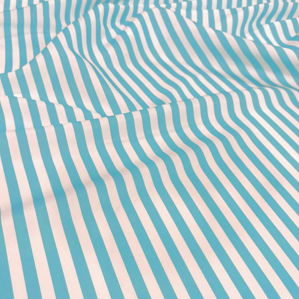 Seersucker (Poly Print) Table Linen in Turquoise