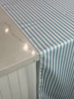 Seersucker (Poly Print) Table Linen in Lt Blue