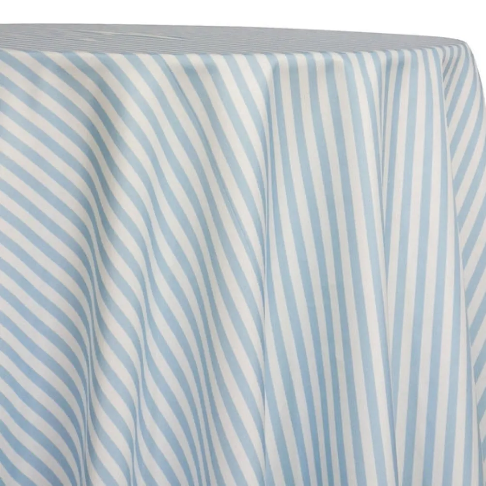 Seersucker (Poly Print) Table Linen in Lt Blue