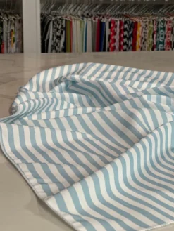 Seersucker (Poly Print) Table Linen in Lt Blue