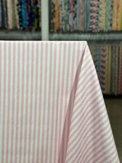 Seersucker (Poly Print) Table Linen in Pink