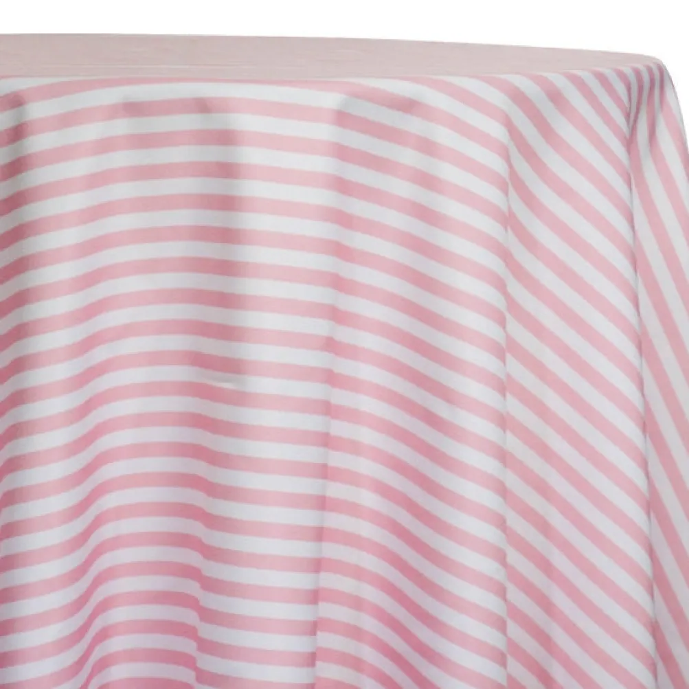 Seersucker (Poly Print) Table Linen in Pink