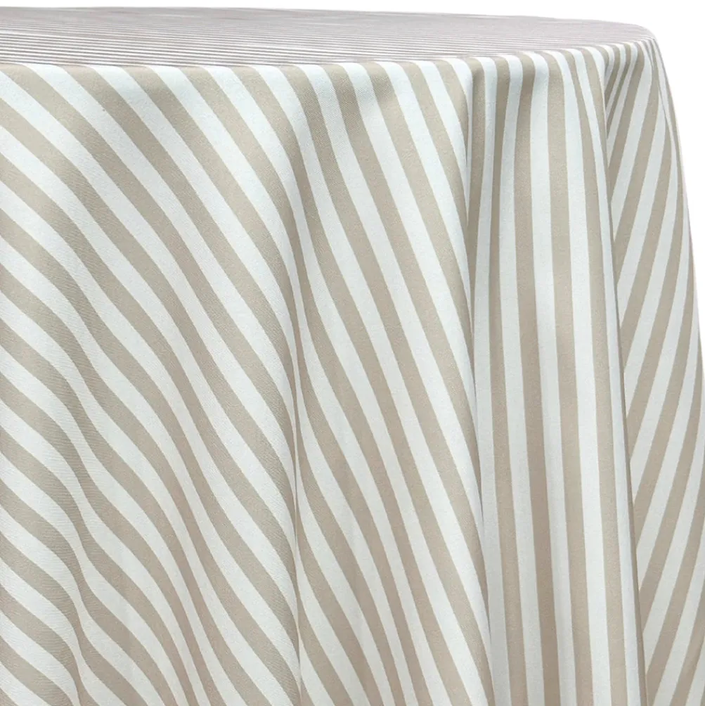 Seersucker (Poly Print) Table Linen in Taupe
