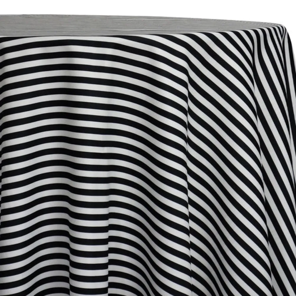Seersucker (Poly Print) Table Linen in Black
