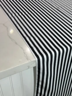 Seersucker (Poly Print) Table Linen in Black