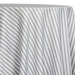 Seersucker (Poly Print) Table Linen in Silver