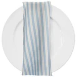 Seersucker (Poly Print) Table Napkin in Lt Blue