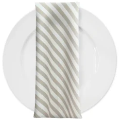 Seersucker (Poly Print) Table Napkin in Taupe