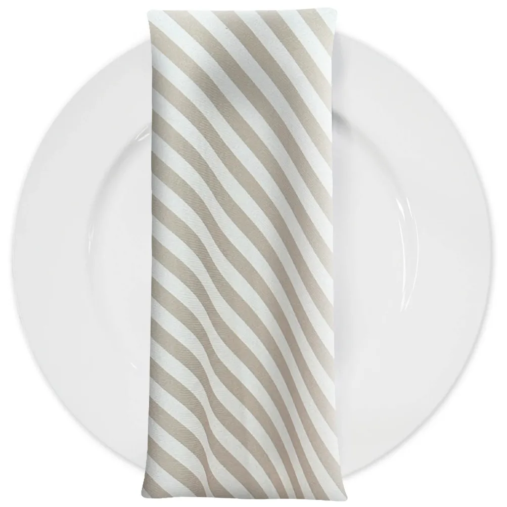 Seersucker (Poly Print) Table Napkin in Taupe