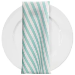 Seersucker (Poly Print) Table Napkin in Teal Green
