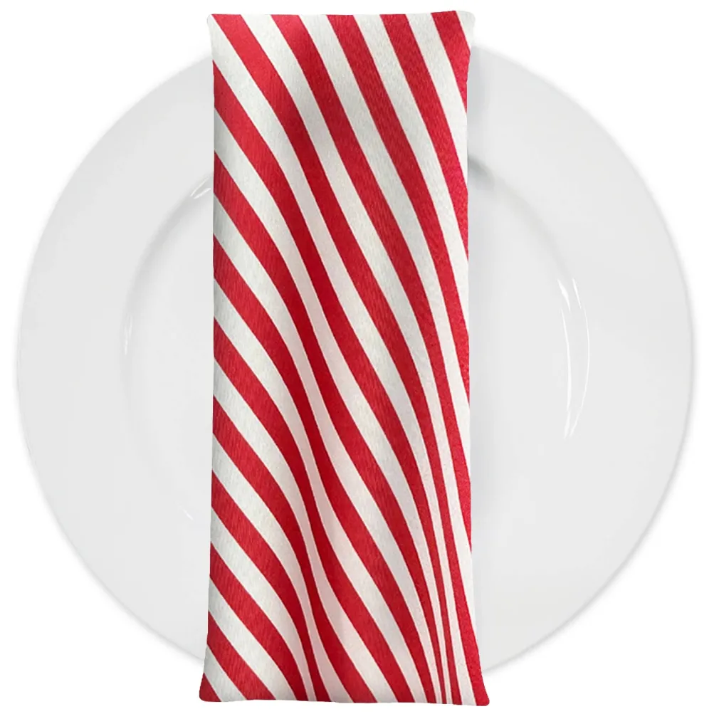 Seersucker (Poly Print) Table Napkin in Red