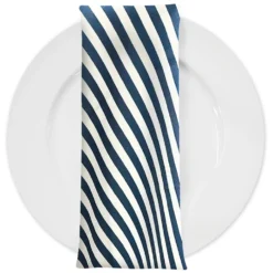 Seersucker (Poly Print) Table Napkin in Navy