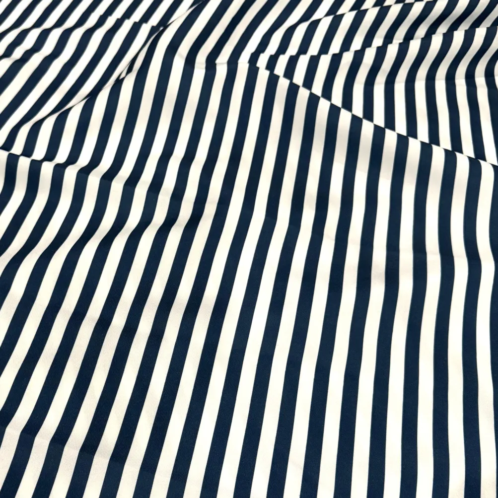 Seersucker (Poly Print) Table Napkin in Navy