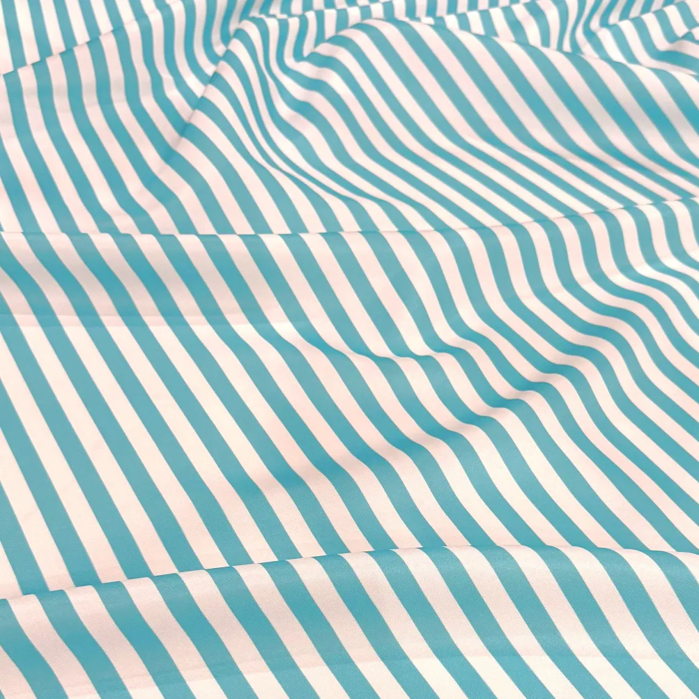 Seersucker (Poly Print) Table Napkin in Turquoise