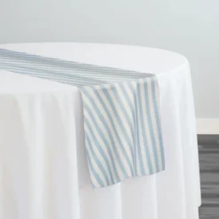 Seersucker (Poly Print) Table Runner in Lt Blue
