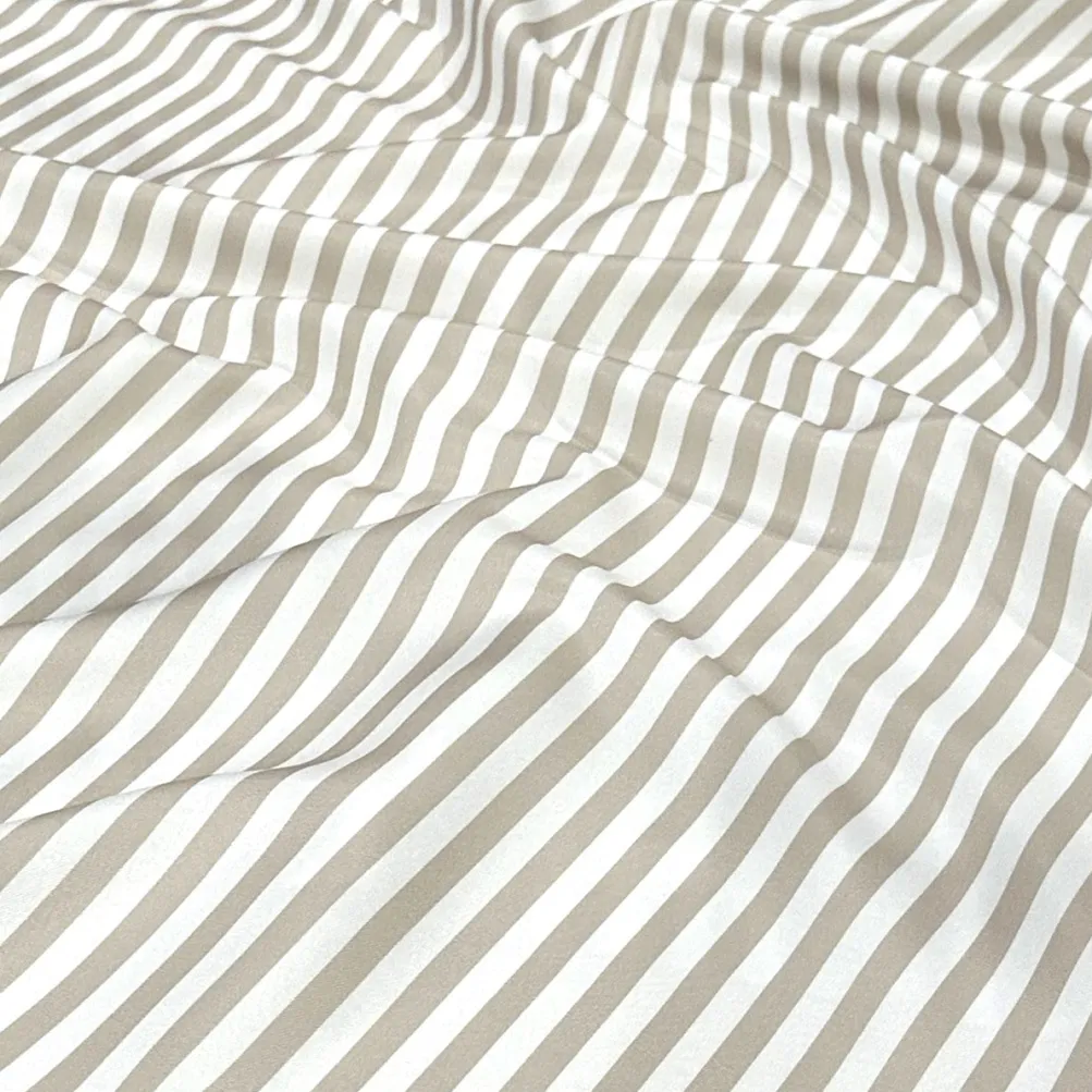 Seersucker (Poly Print) Table Runner in Taupe