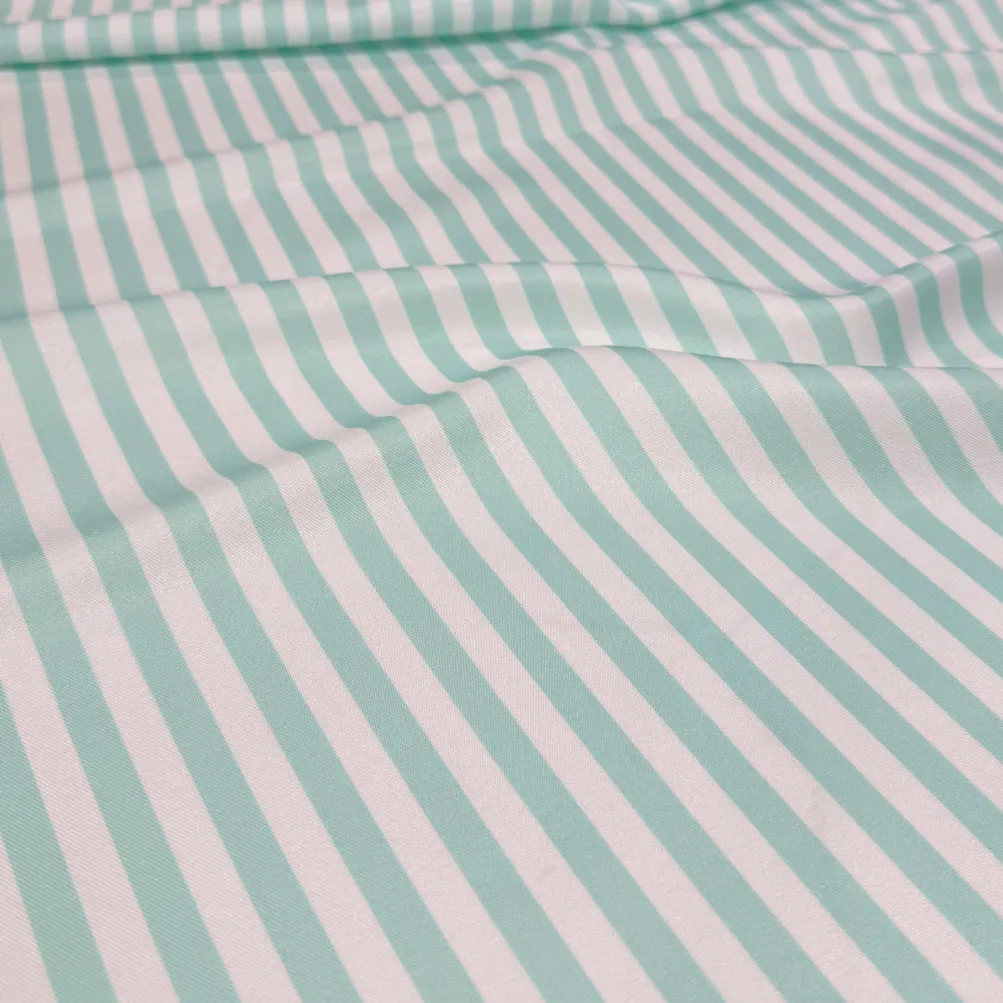Seersucker (Poly Print) Table Runner in Teal Green