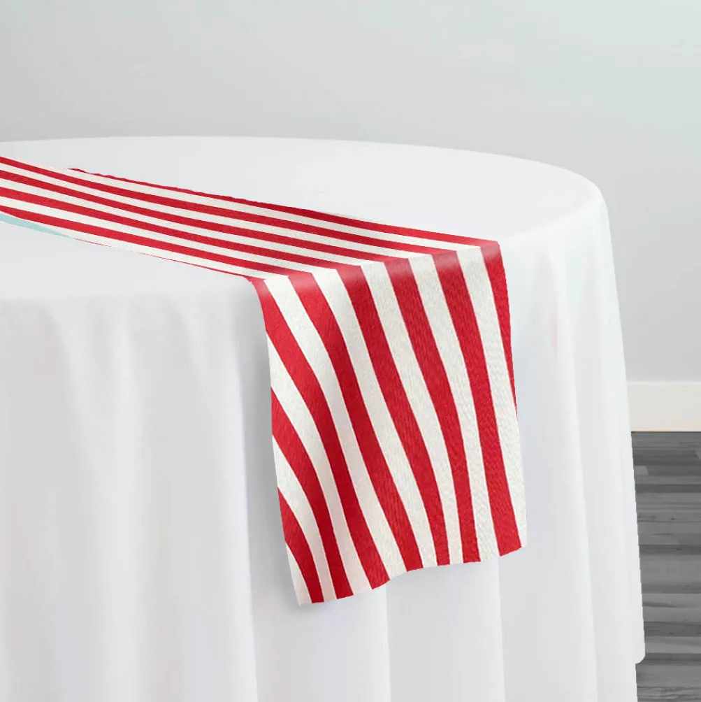 Seersucker (Poly Print) Table Runner in Red