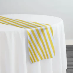 Seersucker (Poly Print) Table Runner in Yellow