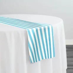 Seersucker (Poly Print) Table Runner in Turquoise