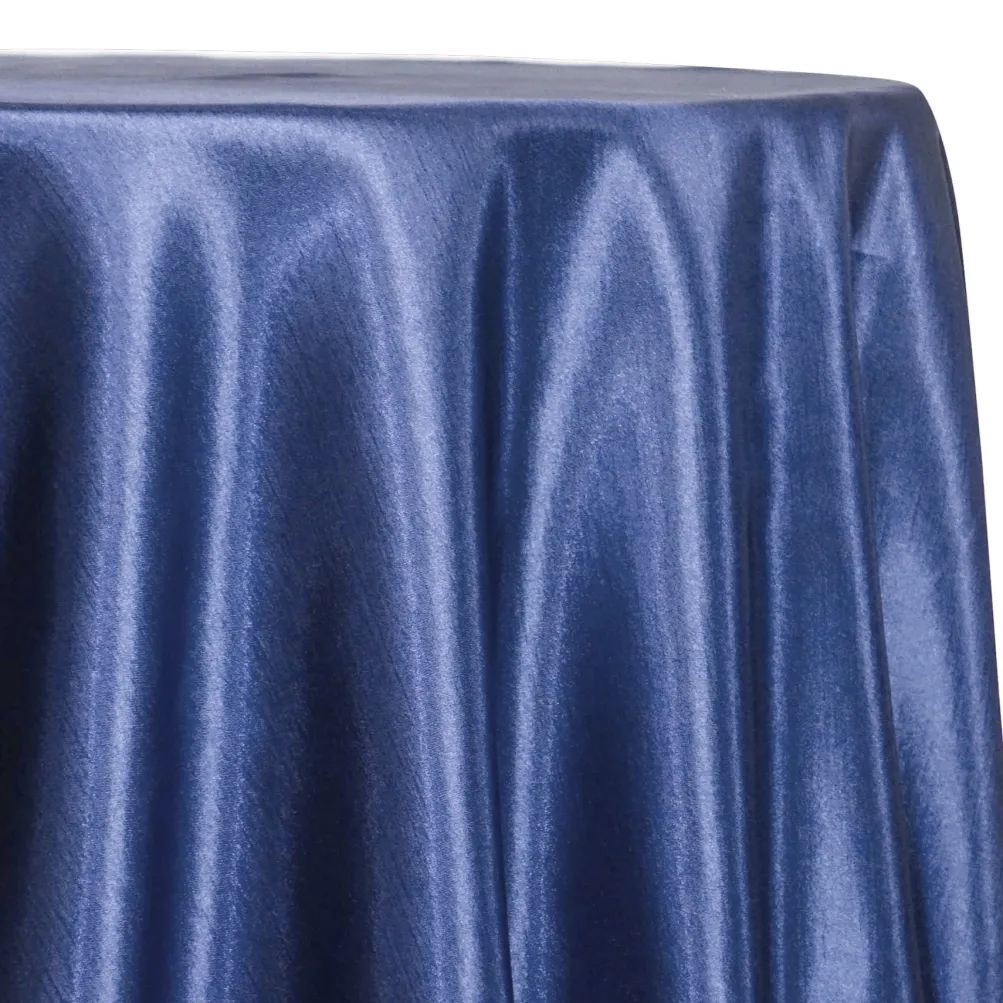 Shantung Satin (Reversible) Table Linen in Navy