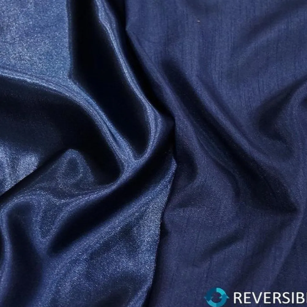 Shantung Satin (Reversible) Table Linen in Navy