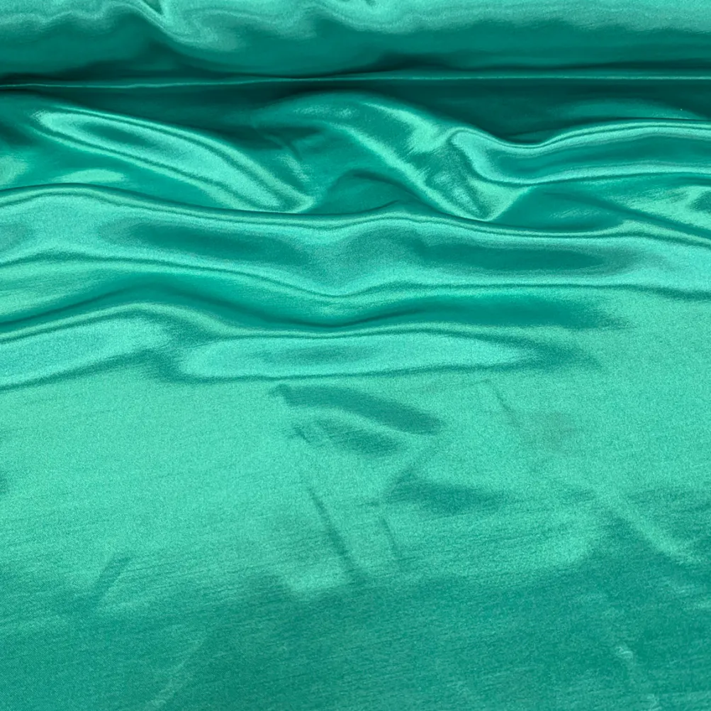 Shantung Satin (Reversible) Table Linen in Teal Green