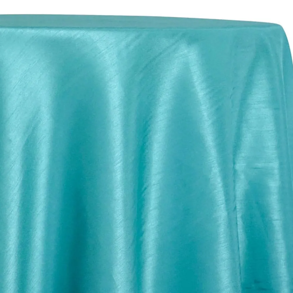 Shantung Satin (Reversible) Table Linen in Teal Green