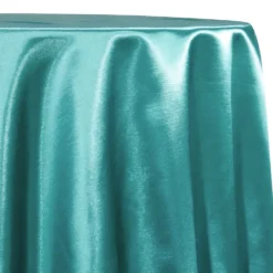 Shantung Satin (Reversible) Table Linen in Teal Green