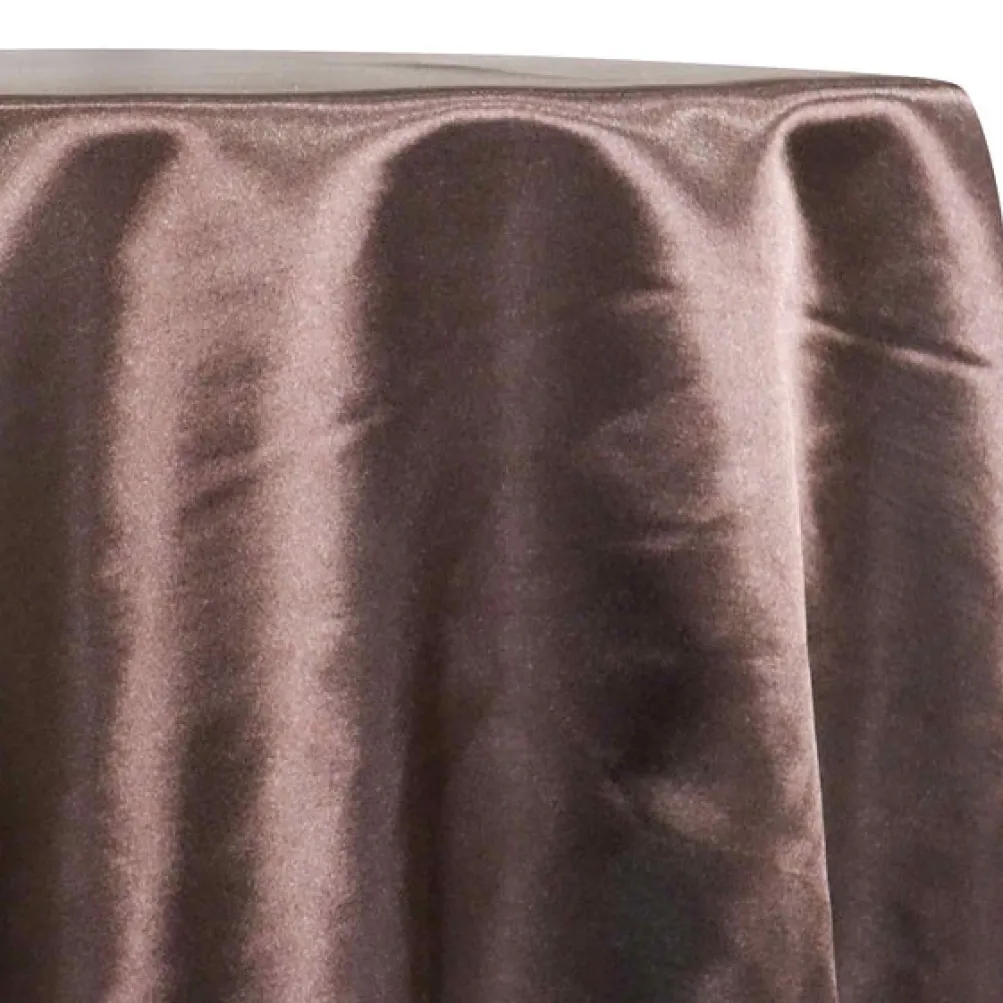 Shantung Satin (Reversible) Table Linen in Brown