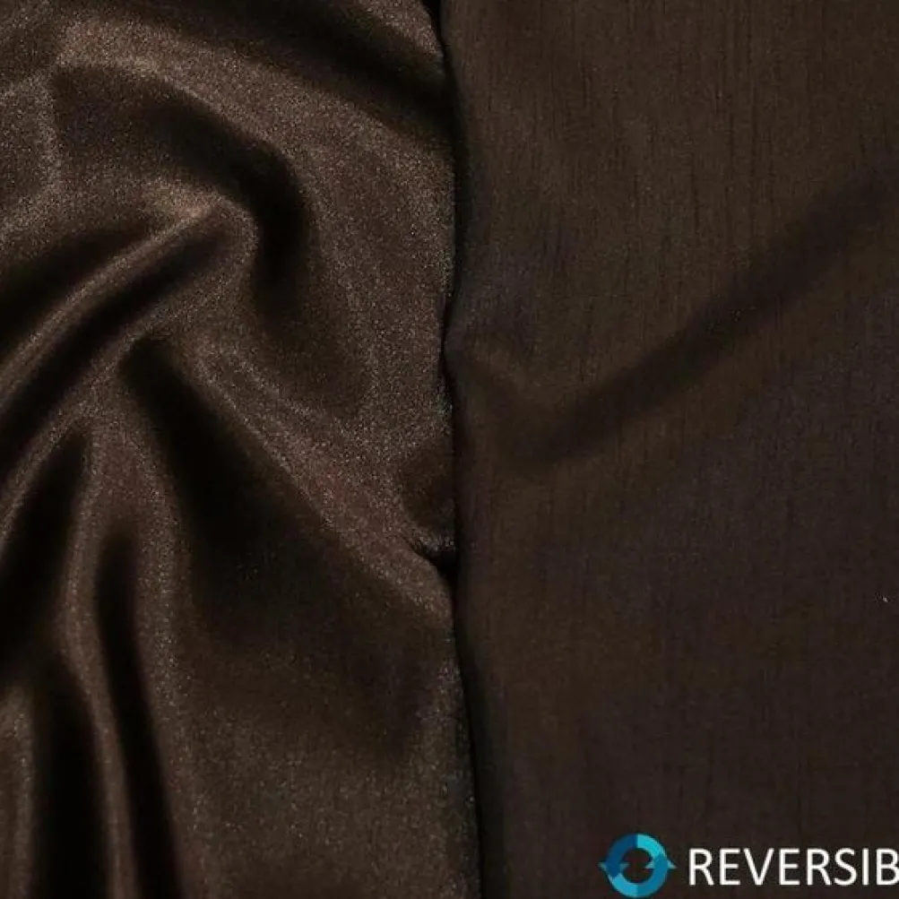 Shantung Satin (Reversible) Table Linen in Brown