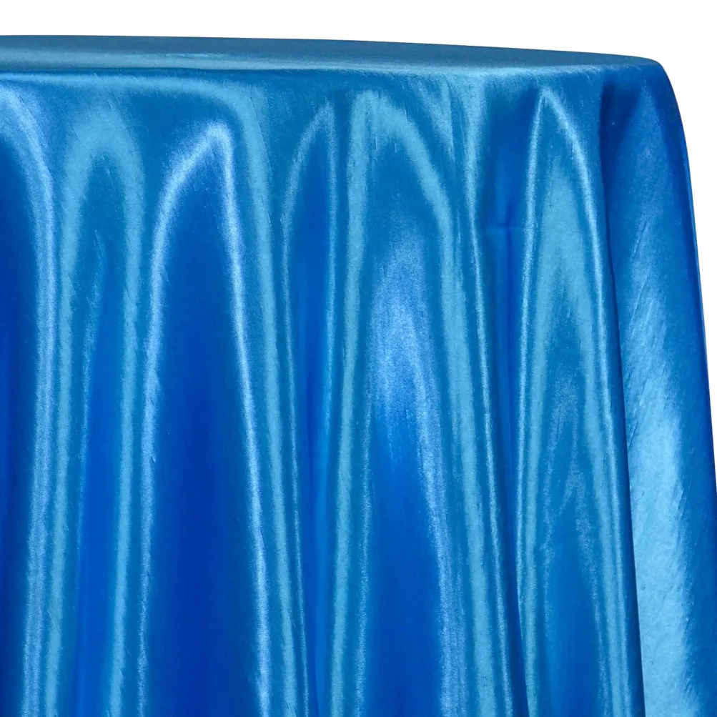 Shantung Satin (Reversible) Table Linen in Ocean Blue