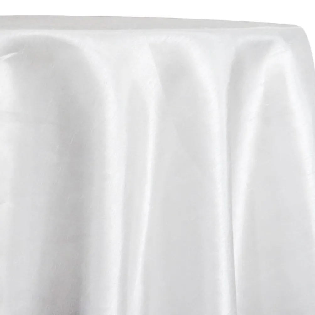 Shantung Satin (Reversible) Table Linen in White
