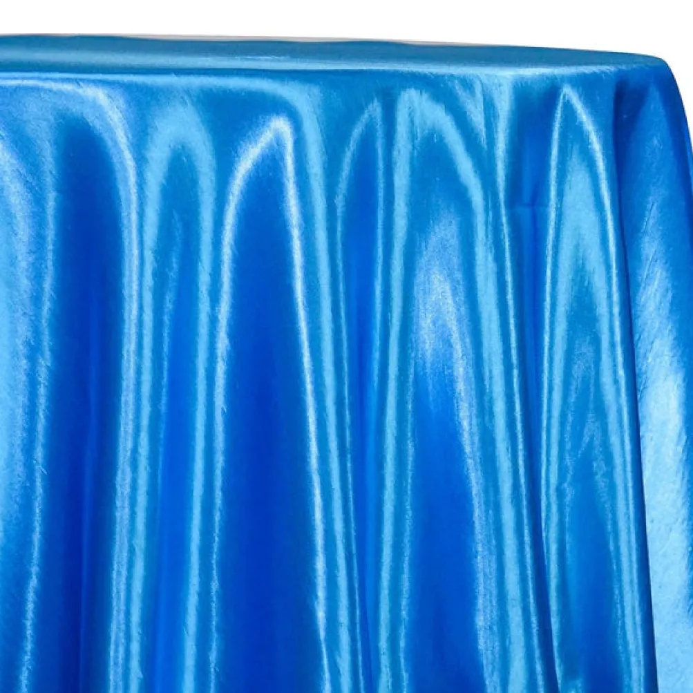 Shantung Satin (Reversible) Table Linen in Turquoise
