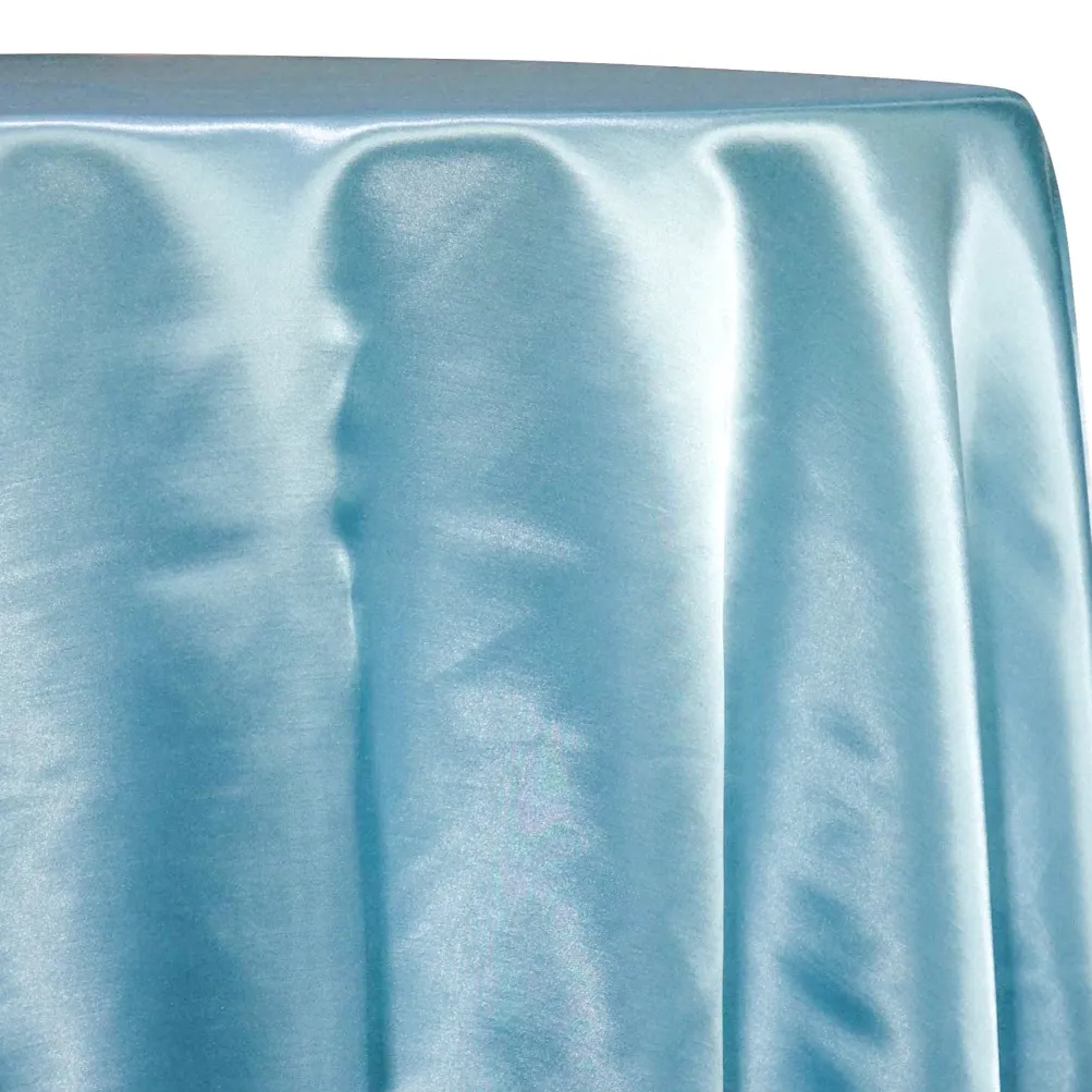 Shantung Satin (Reversible) Table Linen in Aqua