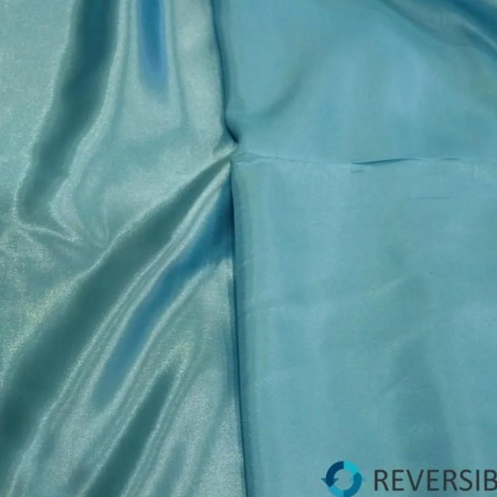 Shantung Satin (Reversible) Table Linen in Aqua