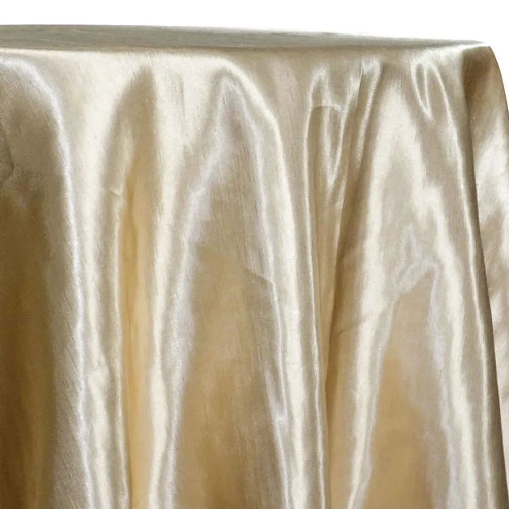 Shantung Satin (Reversible) Table Linen in Champagne