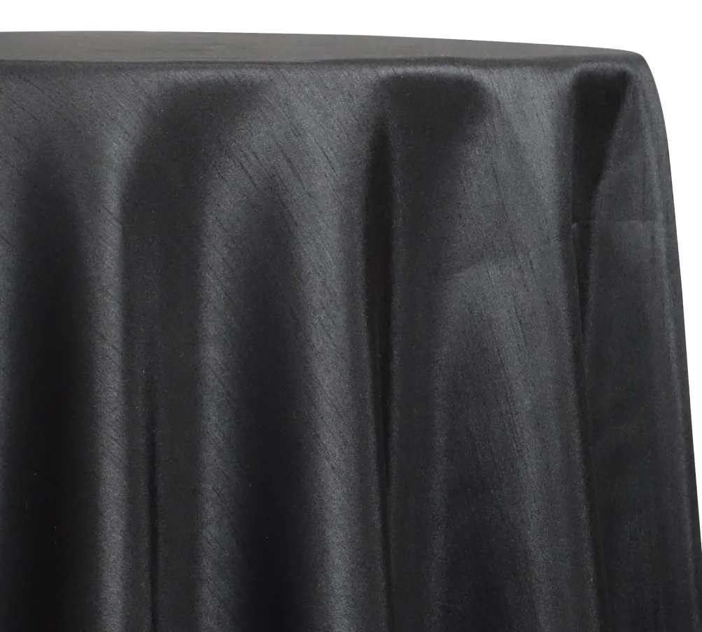 Shantung Satin (Reversible) Table Linen in Black