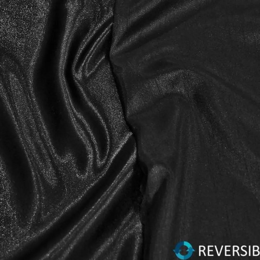 Shantung Satin (Reversible) Table Linen in Black